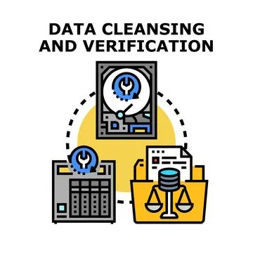 Data cleansing and verification process optimizing information quality 스톡 일러스트