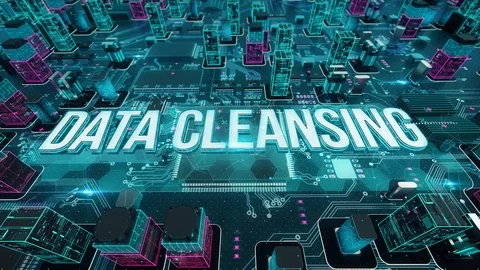 Data Cleansing with digital technology concept Stock Footage 104626497