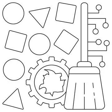 Data Cleansing icon Illustrazione stock