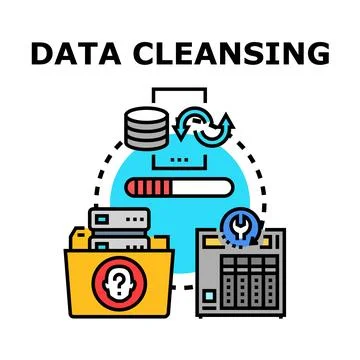 Data cleansing process improving database information quality Stockillustratie