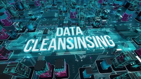 Data Cleansinsing with digital technology concept Stock Footage 103394978
