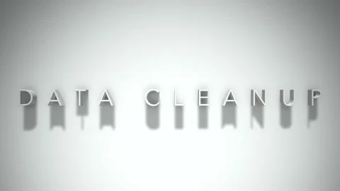 Data cleanup 3D title animation with shadows on a white background Stock Footage 297818425