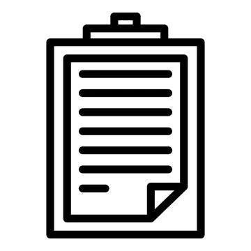 Data clipboard icon outline vector. Check list Illustrazione stock