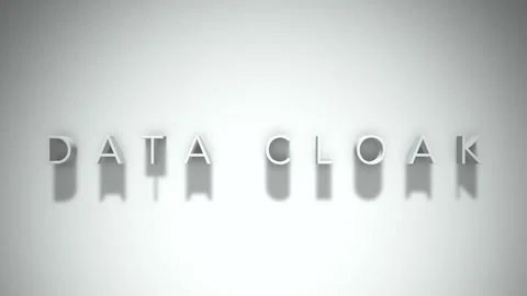Data cloak 3D title animation with shadows on a white background Stock Footage 297514830