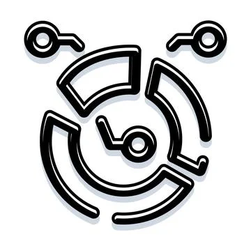 Data clock icon measuring time and progress Illustrazione stock