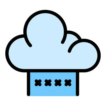 Data cloud authentication icon color outline vector Stock Illustration