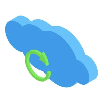 Data cloud backup icon, isometric style Stock Illustration
