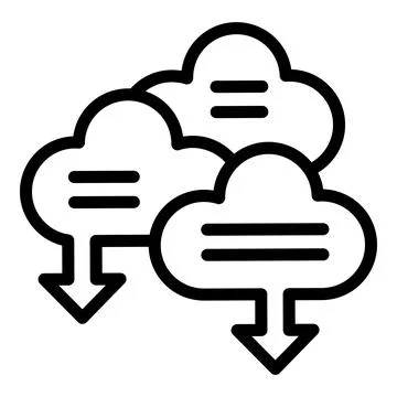 Data cloud business icon outline vector. Office team イラスト素材
