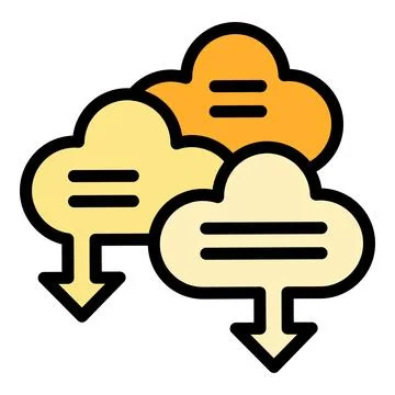 Data cloud business icon vector flat Stock Illustration