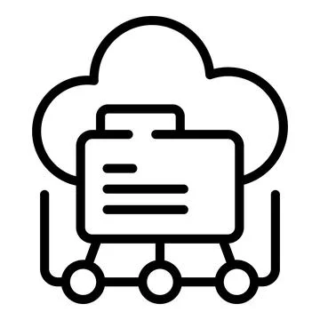 Data cloud chart icon outline vector. Graph research Illustrazione stock