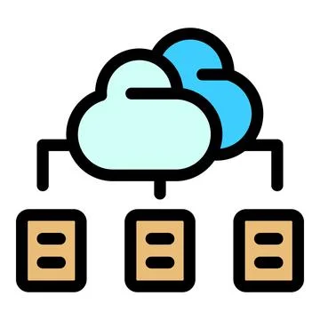 Data cloud communication icon vector flat 스톡 일러스트