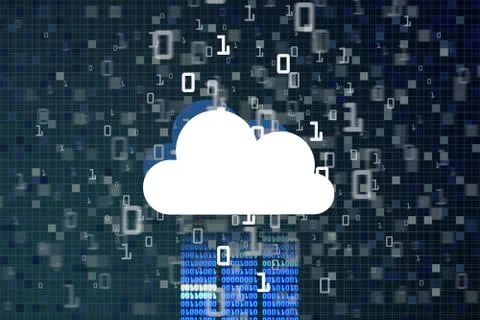 Data cloud computer binary data matrix. vertical digital binary code moving m Stock Illustration