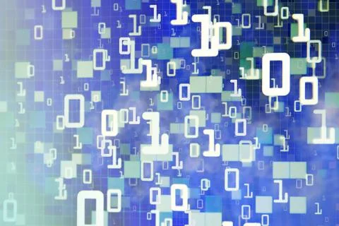 Data cloud computer binary data matrix. vertical digital binary code moving m Stock Photos