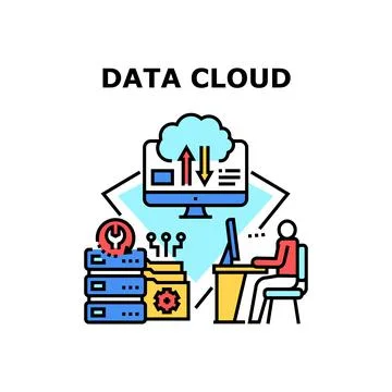 Data Cloud Connection Vector Concept Illustration Stock Illustration