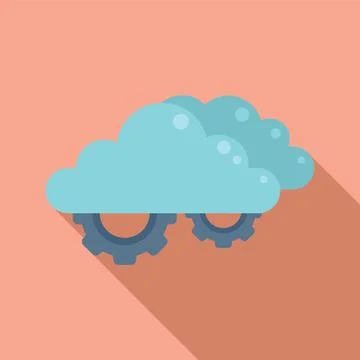 Data cloud control icon flat vector. Business center Stock Illustration
