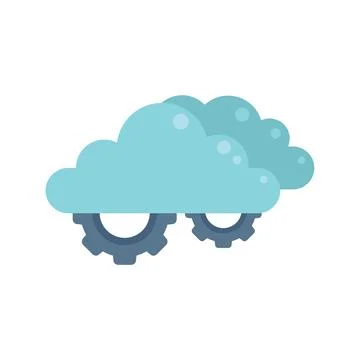 Data cloud control icon flat vector. Business center Stock Illustration