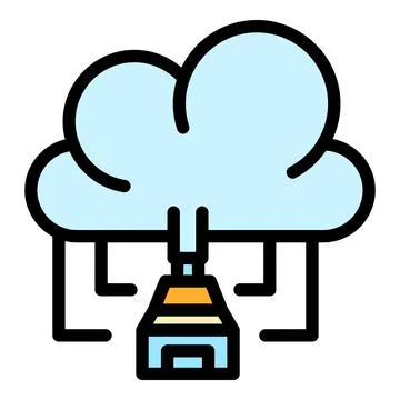 Data cloud icon color outline vector Stock Illustration