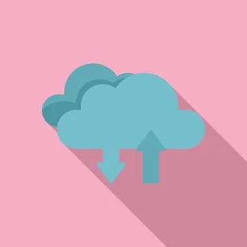 Data cloud icon flat vector. Web button Illustrazione stock