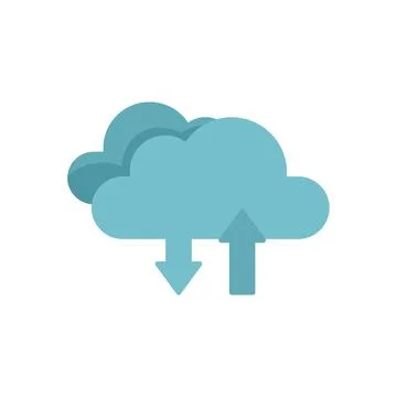Data cloud icon flat vector. Web button Illustrazione stock