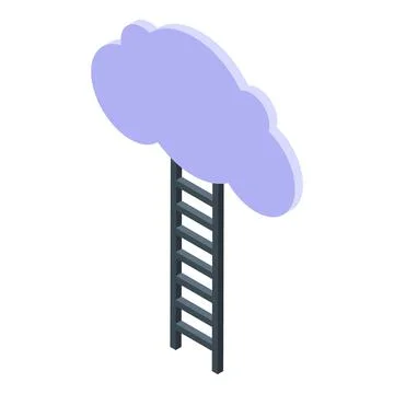 Data cloud icon isometric vector. Computer storage system Stock Illustration