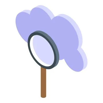 Data cloud icon isometric vector. Database technology Stock Illustration