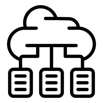 Data cloud icon, outline style Illustrazione stock