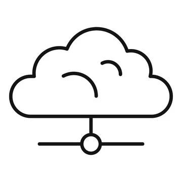 Data cloud icon, outline style Stock Illustration