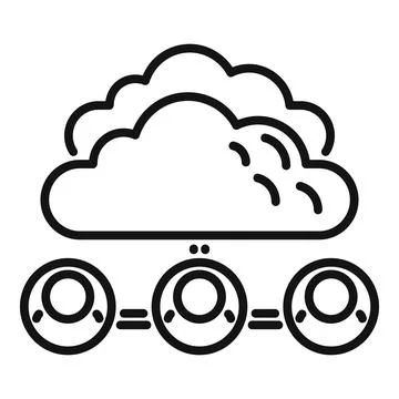 Data cloud icon outline vector. Crm system Illustrazione stock