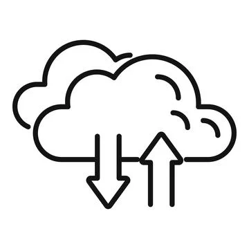 Data cloud icon outline vector. Web button Illustrazione stock
