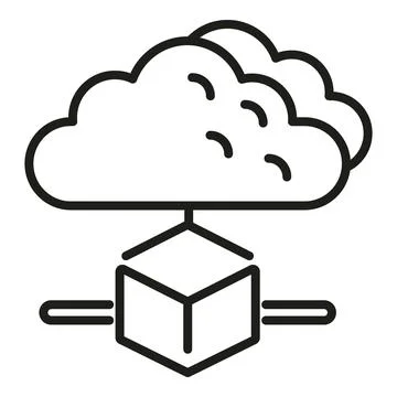 Data cloud icon outline vector. Block chain Stock Illustration