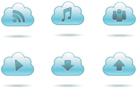 Data Cloud Icons Stock Illustration