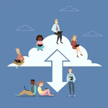 Data in cloud. Stock Illustration