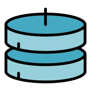 Data cloud interface icon color outline vector Stock Illustration