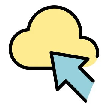 Data cloud interface icon color outline vector Stock Illustration