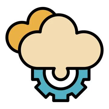 Data cloud internet icon vector flat Stock Illustration