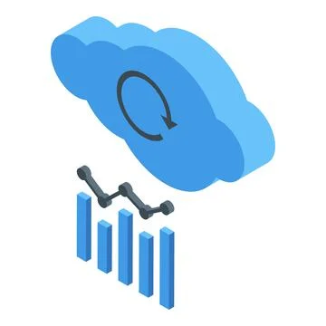 Data cloud isometric vector. Business data Stock Illustration