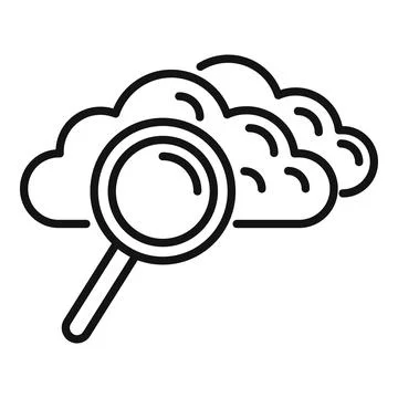 Data cloud job search icon outline vector. Online internet Stock Illustration