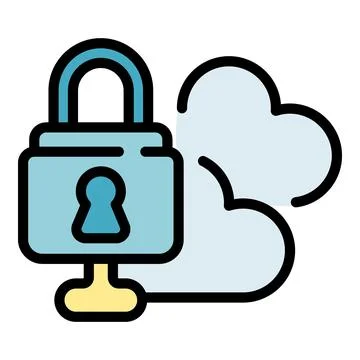 Data cloud key icon vector flat Illustration
