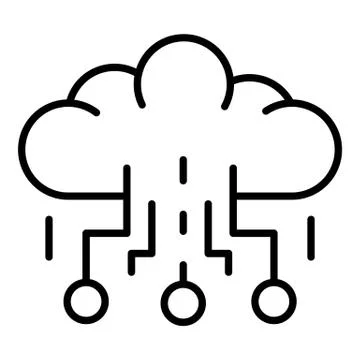 Data cloud learning icon, outline style 스톡 일러스트
