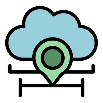 Data cloud location icon vector flat イラスト素材