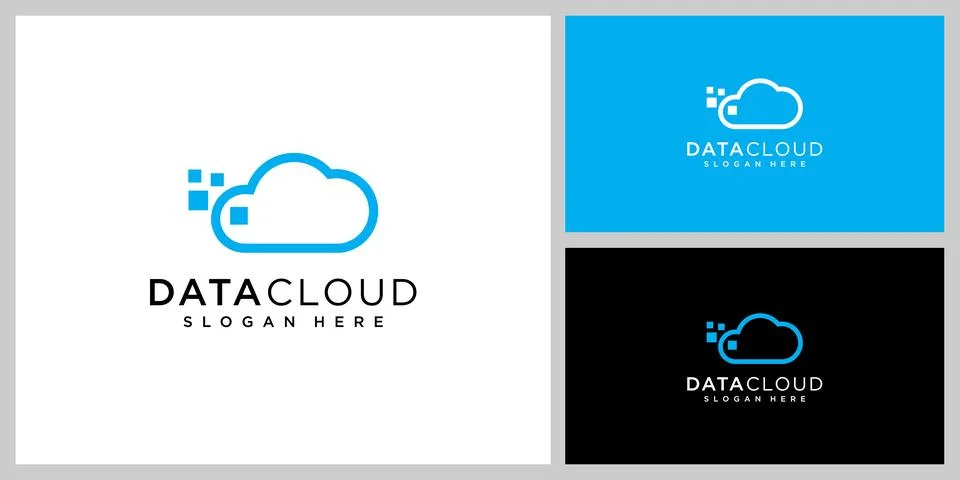 Data cloud logo vector design template Stock Illustration