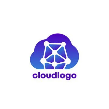 Data in cloud logo, vector icon Stock Illustration