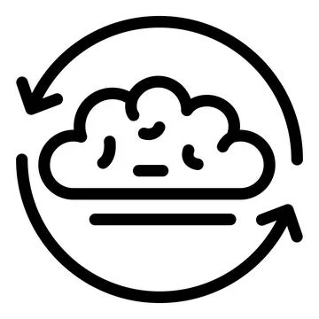 Data cloud mission icon, outline style Illustrazione stock