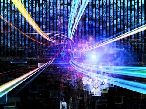 Data Cloud Motion Trail Stock Illustration