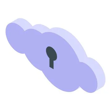 Data cloud password protection icon, isometric style Stock Illustration