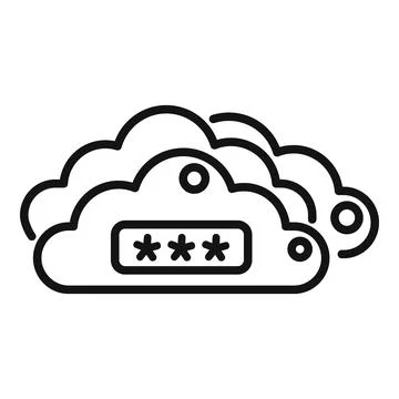 Data cloud password recovery icon outline vector. Page log Stock Illustration
