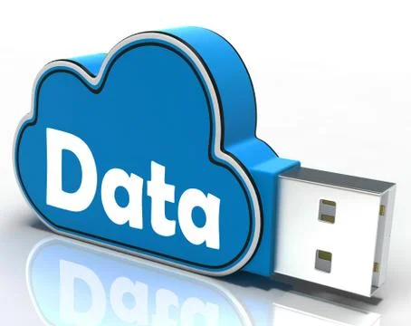 Data cloud pen drive shows digital files and dataflow Stock Illustration