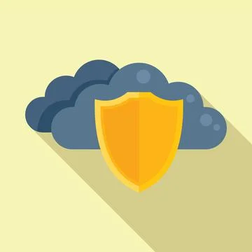 Data cloud privacy icon flat vector. Safe personal Stock Illustration