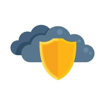 Data cloud privacy icon flat vector. Safe personal Stock Illustration