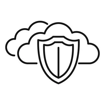 Data cloud privacy icon outline vector. Safe personal Illustrazione stock